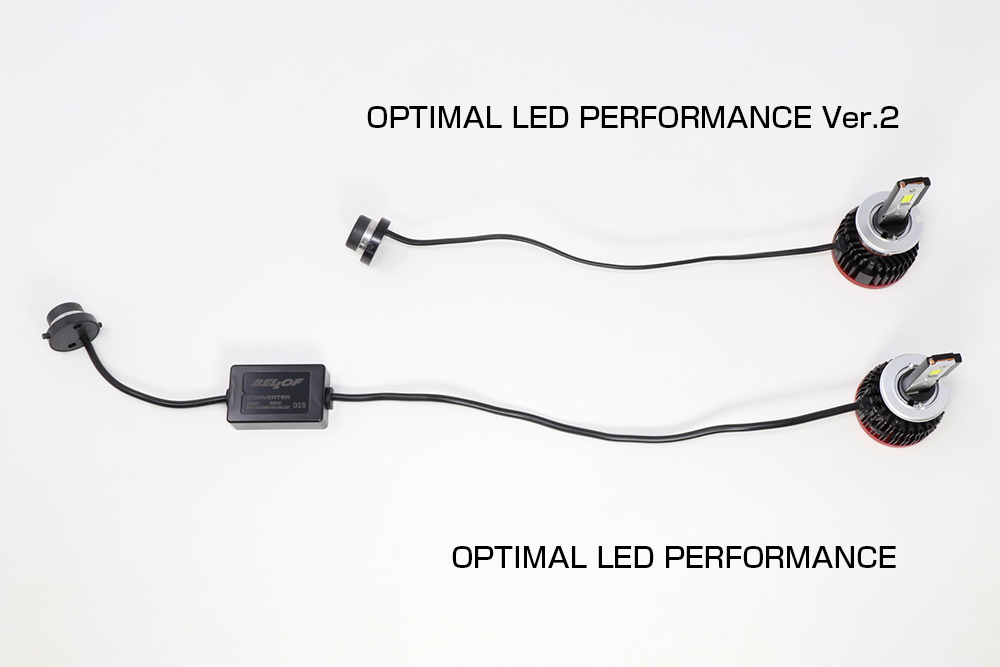 激安の BELLOF ベロフ LED ヘッドライト 純正交換バルブ 6500K オプティマルLEDパフォーマンスver.2 D2R 